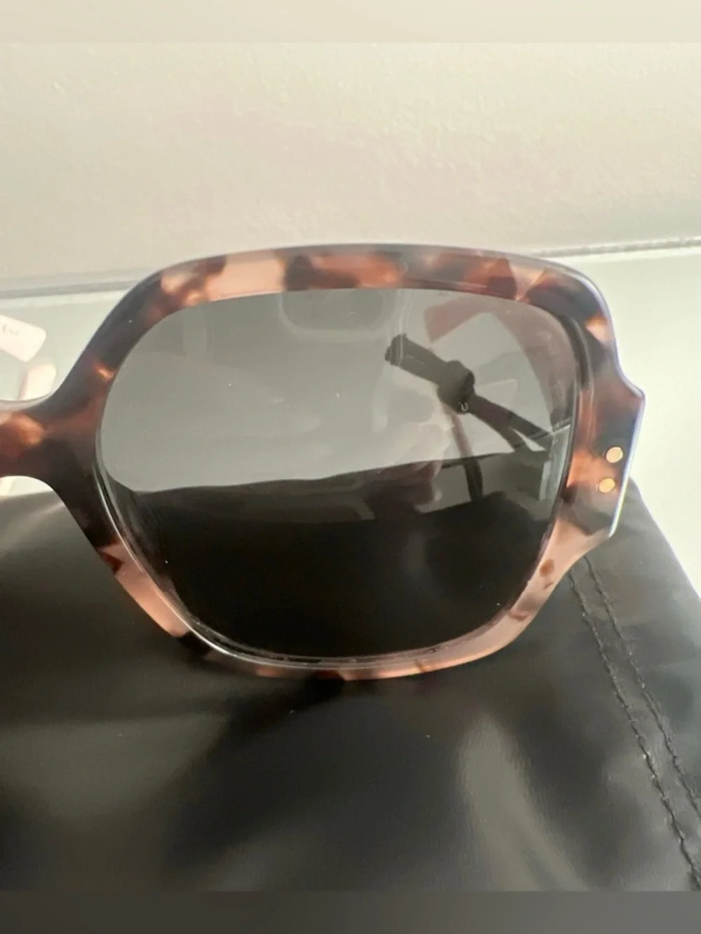 Lady Dior Studs Square Sunglasses In Havana/light Pink - Picture 7 of 9